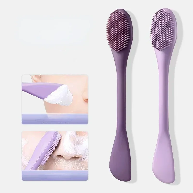 New Double Head Silicone Facial Mask Brush Facial Massage Cleaning Brushs DIY Mud Film Scraper Care Tool Facial Brush