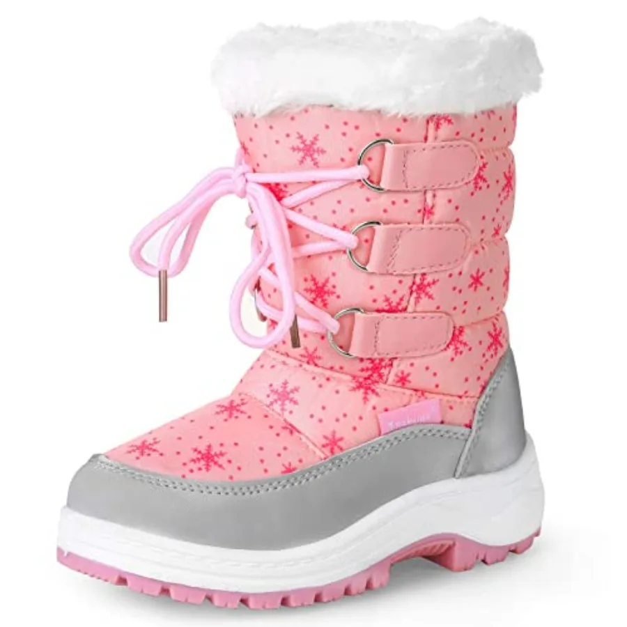 

Apakowa Girls Insulated Fur Winter Warm Snow Boots Toddler/Little Kid