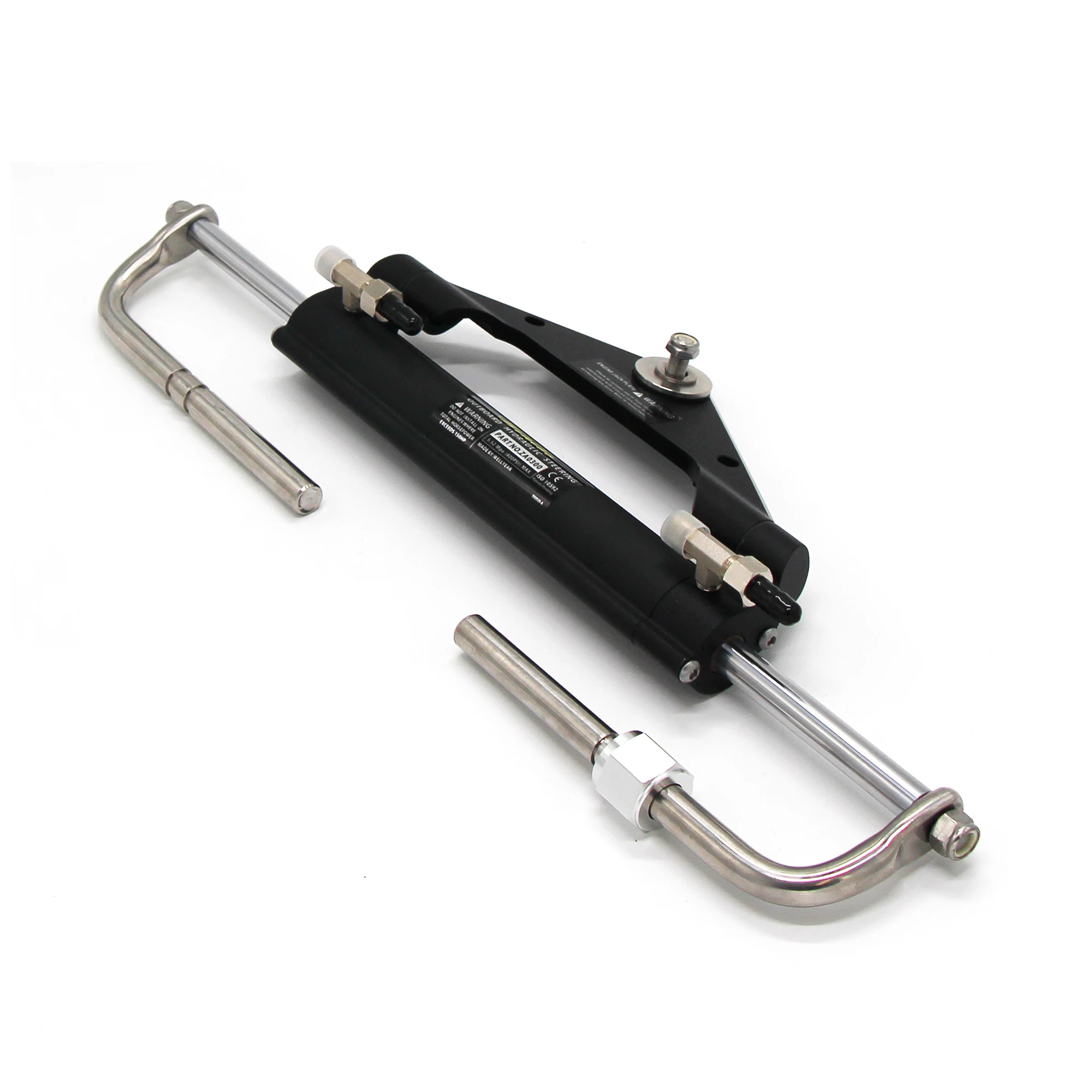 ZA0300-C Marine Hydraulic Steering Cylinder 150 HP Stainless Steel Cylinder Boat Yacht Outboard Inboard Steering Kit Front Mount