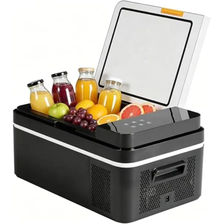 Car fridge for travel RV camping boat home: 12V/24V DC 100-240V AC portable refrigerator 21QT single zone -4 to 68 aluminum bod