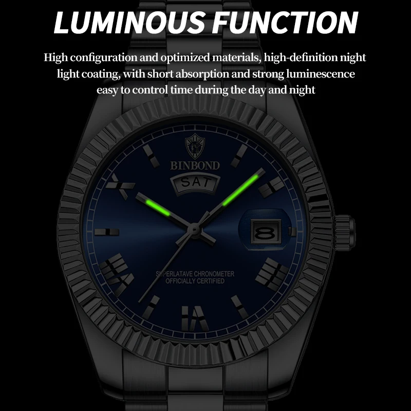 2025 New Luxury Sport Wrist Watch For Man Waterproof Luminous Date Men Watch Quartz Stainless Steel Men's Watches Male Reloj+box