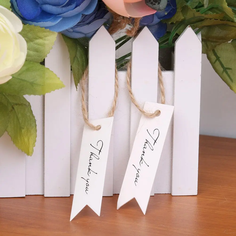 100 Pcs Greeting Your Thank Force Gift Tags Kraft Paper Letter Label Wedding Favor