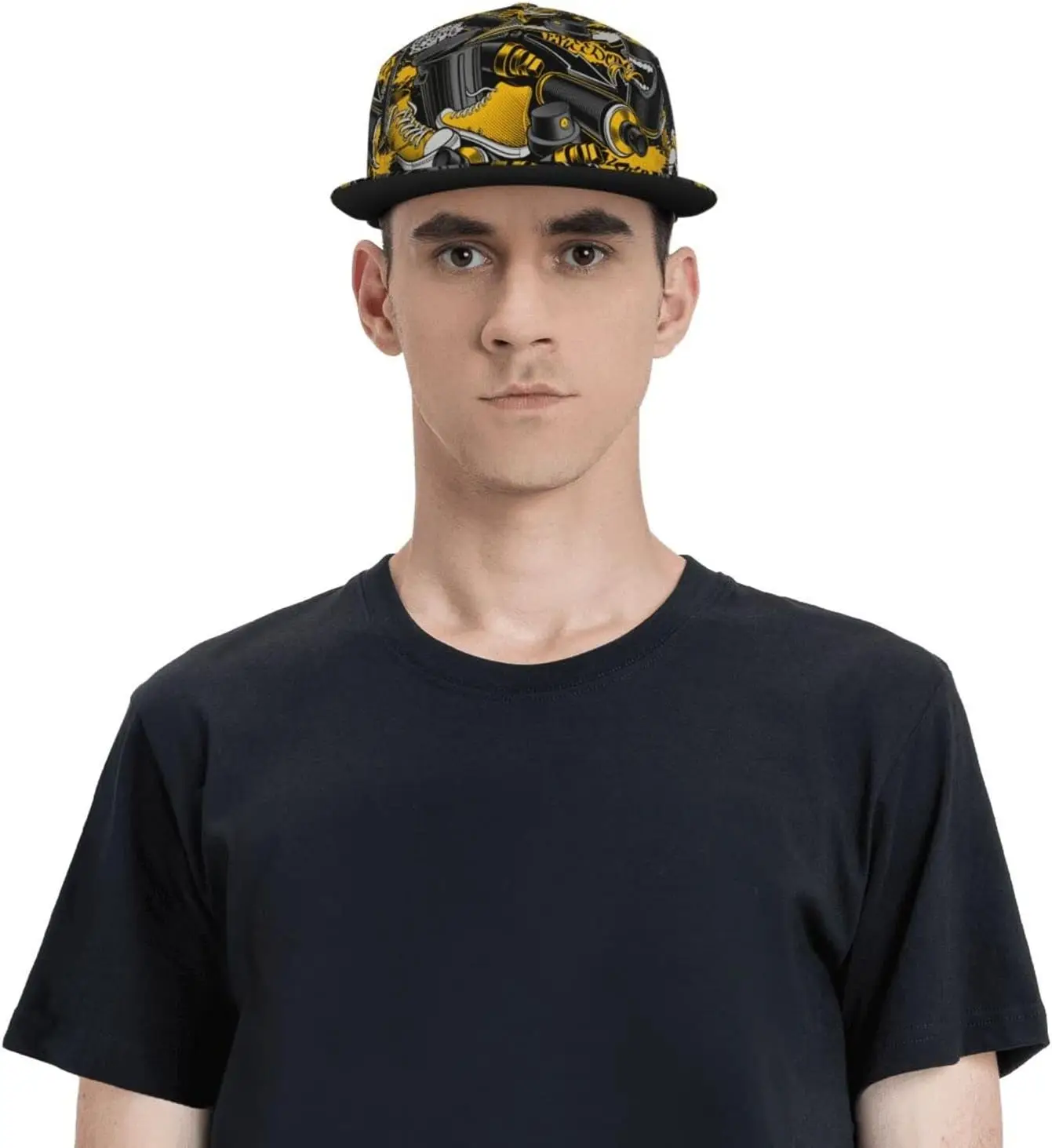 Kolorowa Doodle czapka typu Snapback dla mężczyzn, z płaskim daszkiem Hip Hop czapki z daszkiem regulowana czapka z daszkiem Graffiti