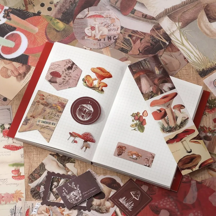 مجموعة لوازم ألبوم صور القصاصات مع ملاقط وشريط لاصق مجموعة يوميات جمالية عتيقة لحفظ الذاكرة حرفية P #3