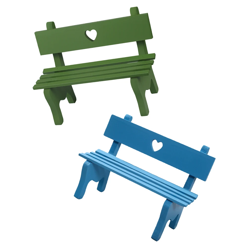 

2pcs Wooden Small Furniture Portable Lightweight Toy Chair Mini House Playroom Decoration Set
