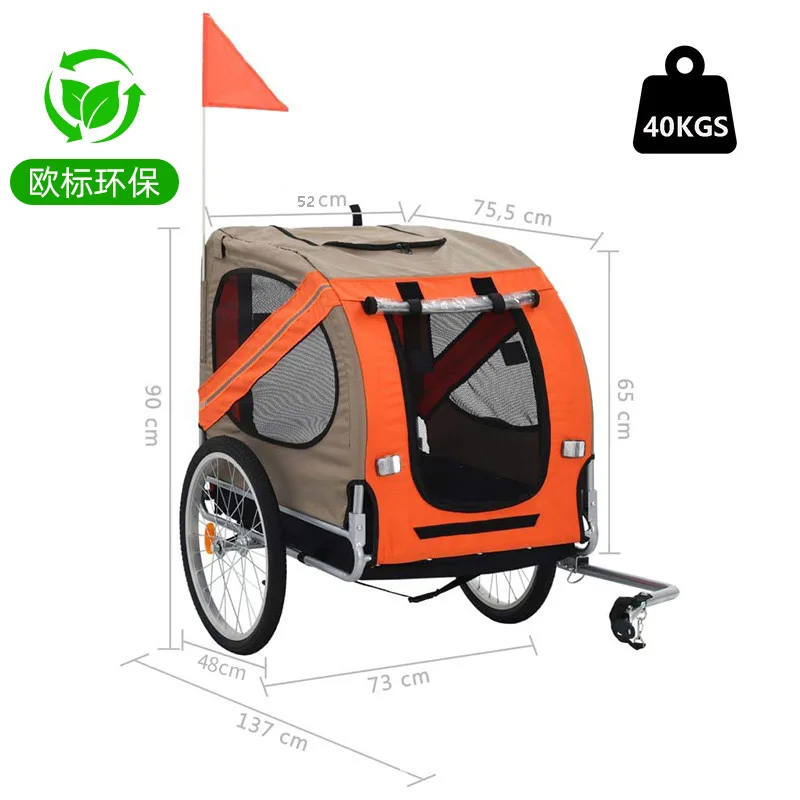 Premium  Pet Bike Trailer for Large Dog or Multiple Small Dogs, Dog Bicycle Carrier Easy Folding Frame Cart