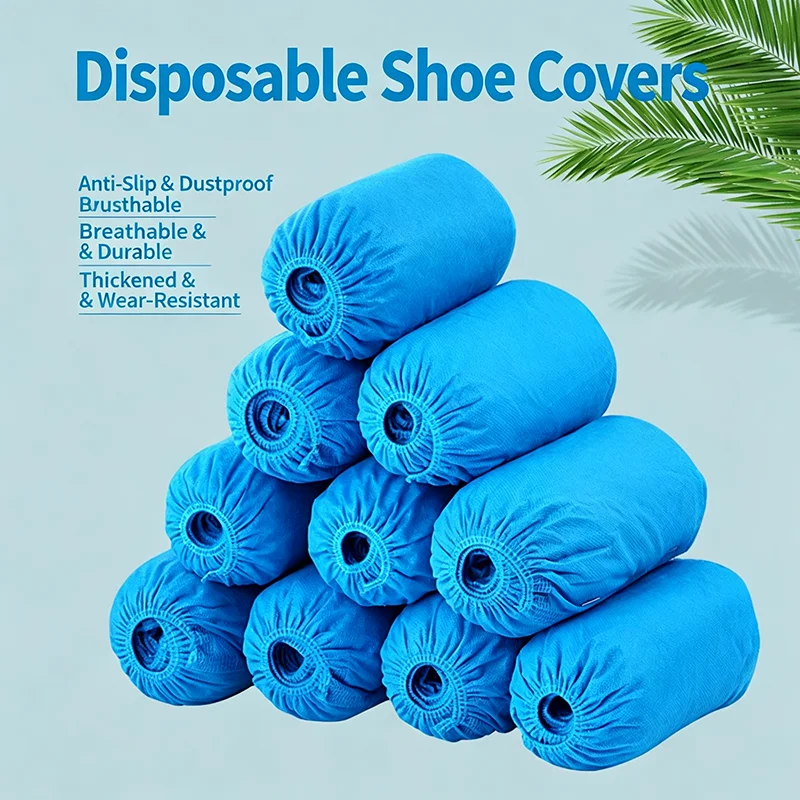 Thickened Non-Woven Shoe Covers, Anti-Slip & Dustproof, Breathable Disposable Foot Covers for Home, Office, Lab Use