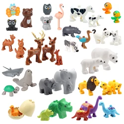 Große Bausteine Zoo Tiere Zubehör Geflügel Bauernhof Meer Dinosaurier Montieren Ziegel Sets DIY Bildung Spielzeug Für Kinder Geschenke