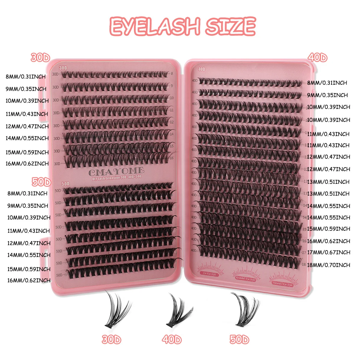 30D40D Eyelash Book Dense Single Cluster of Hair 640 Clusters Segmented False Eyelashes D Song Single Cluster False Eyelashes