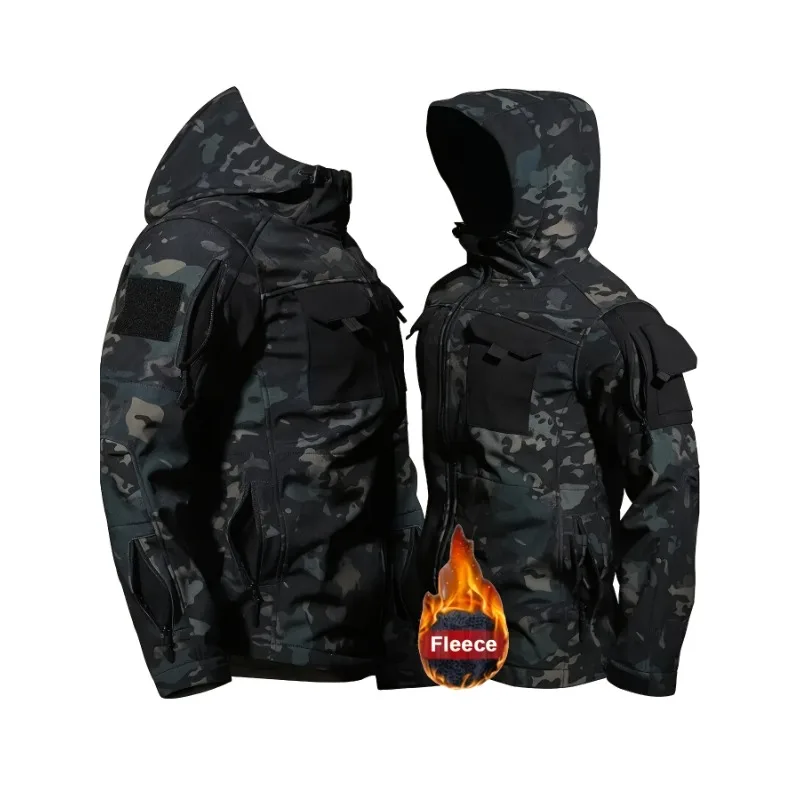 

Men's Camouflage Tactical Jacket Hooded Cargo Jacket Warm and Abrasion-Resistant Suitable for Outdoor Training Sports Jacket
