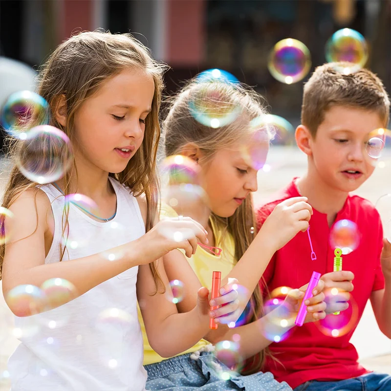 8/24pcs Colorful Bubble Soap Bottle Wand Soap Liquid Tube Kids Birthday Party Favors Pinata Filler Toys Wedding Gifts For Guest