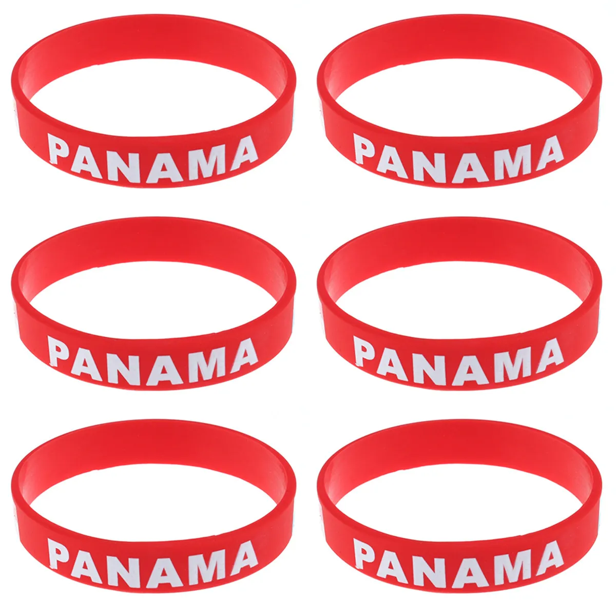 

6Pcs Silicone Country Wristband Soft Comfortable Sports Bracelet One Size Fits Most for Football Match Games Country Flag
