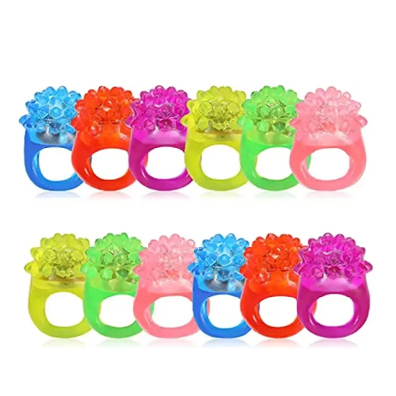 

LED Glowing Luminous Rings Flash Lights Wedding Party Christmas Toys Halloween Party Supplies Jelly Rubber Finger Ring Light
