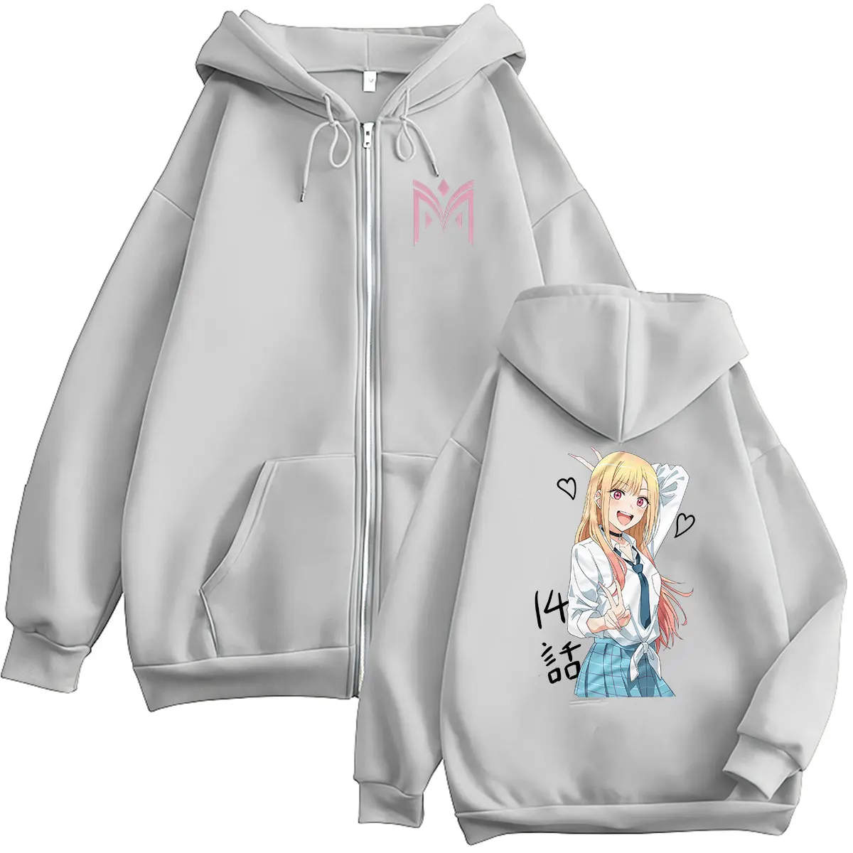 Japanischer Anime Marin Kitagawa My Dress-Up Darling Reißverschluss-Hoodie für Männer und Frauen, modische Langarm-Pullover-Mäntel, Sweatshirt – Detail 7
