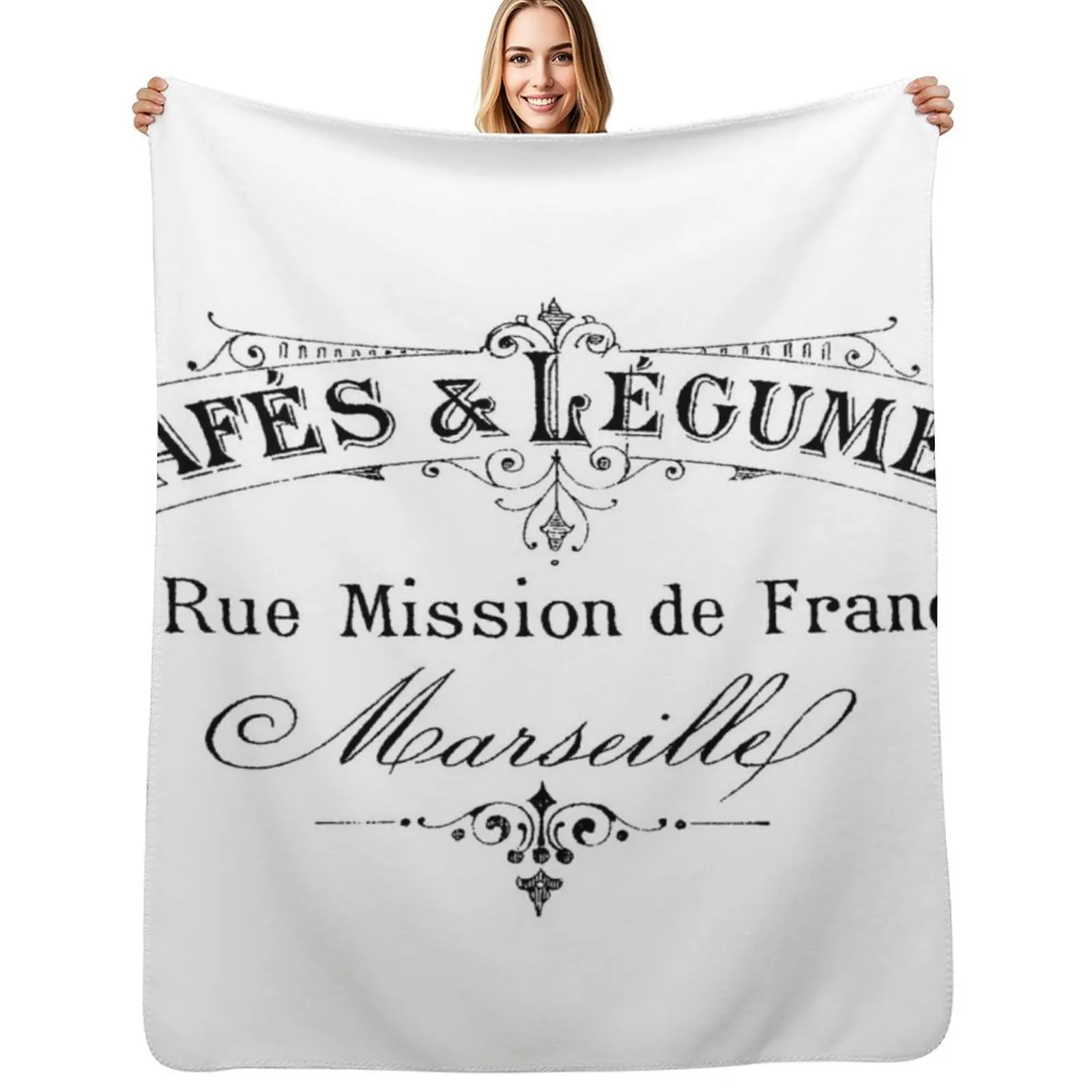 

French Cafe & Lemgumes Throw Blanket christmas gifts Stuffeds Weighted Blanket