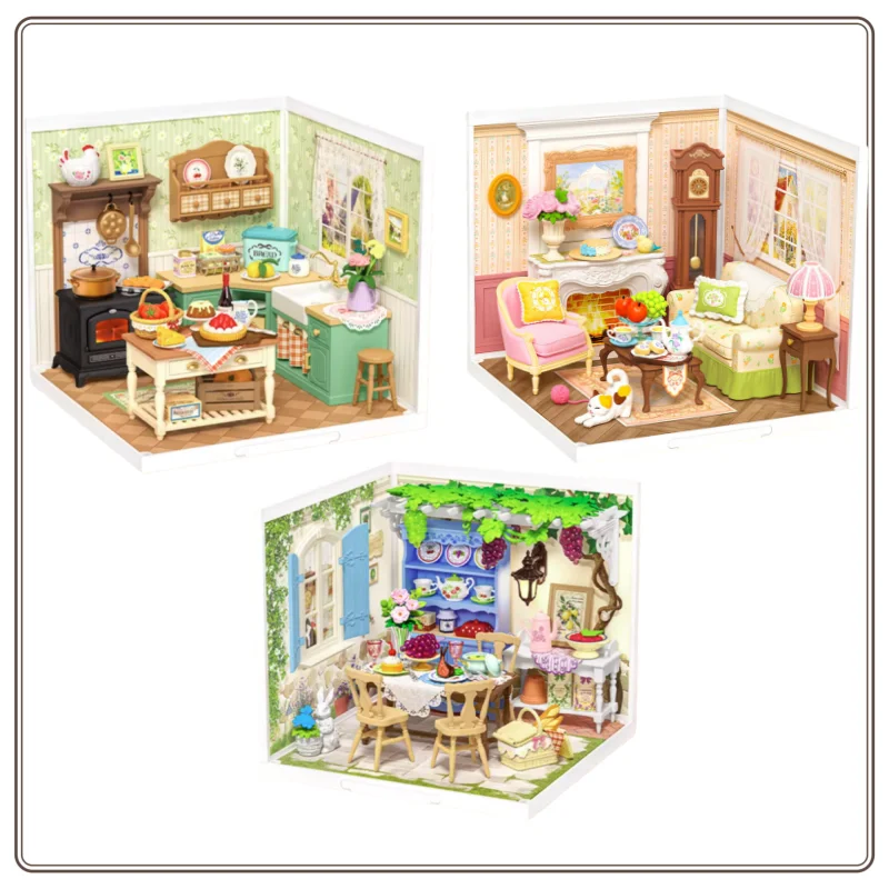 

Оригинальный Rolife Super World, кухня, гостиная, двор, подарок на день рождения, сделай сам, строительные блоки, сборка игрушек, миниатюрные модели, подарок