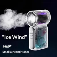 Ventilateur portable pratique et créatif, mini-ventilateur de poche, ventilateurs portatifs légers, adaptés aux voyages, au camping, aux activités de plein air, avec affichage numérique 1