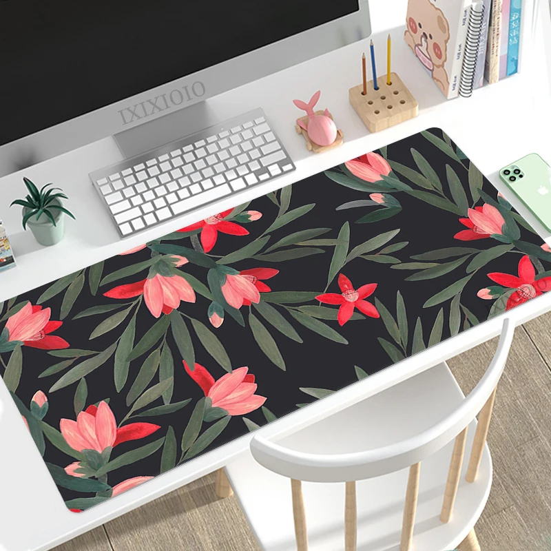 Mouse Pad Gamer Tropical Plant XL Large Computer HD Mousepad XXL Non-Slip Soft Natural Rubber Desktop Mouse Pad Mouse Mats