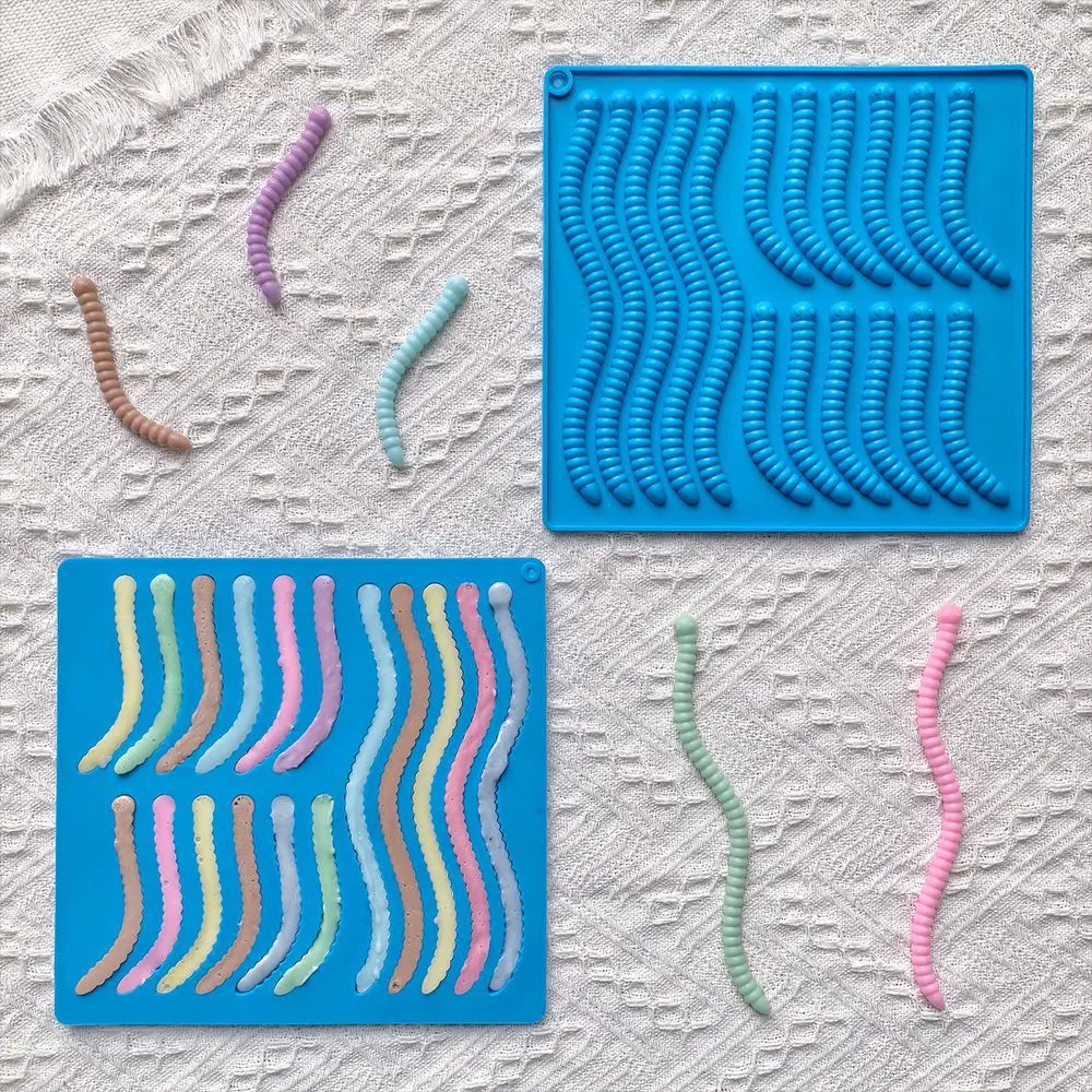 

Large and Small Caterpillar Chocolate Silicone Mold DIY Funny Party Worm Caterpillar Gummy Mold Baking Accessories