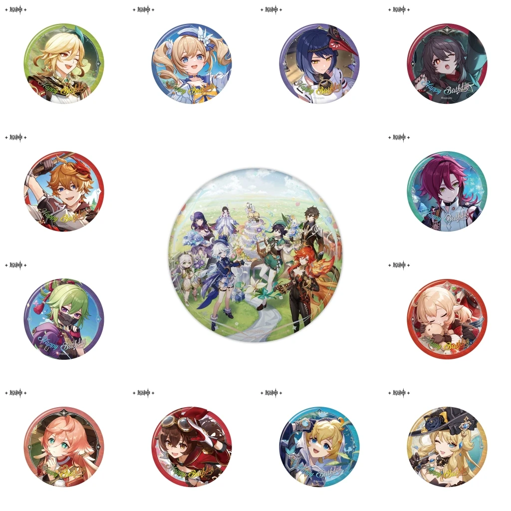 Badge/Épingle de Costume Cosplay 58mm Genshin Impact Jour du Destin 2026 Arlecchino Arataki Itto, Broche en Fer Blanc SPTE ﻿   Prop Gilf
