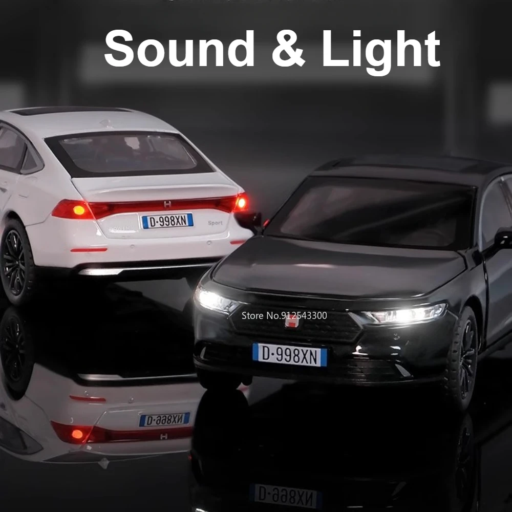 1:32 accord civic liga modelo de carro brinquedo som luz puxar para trás absorção de choque livre rodas modelos de veículos crianças presentes de natal