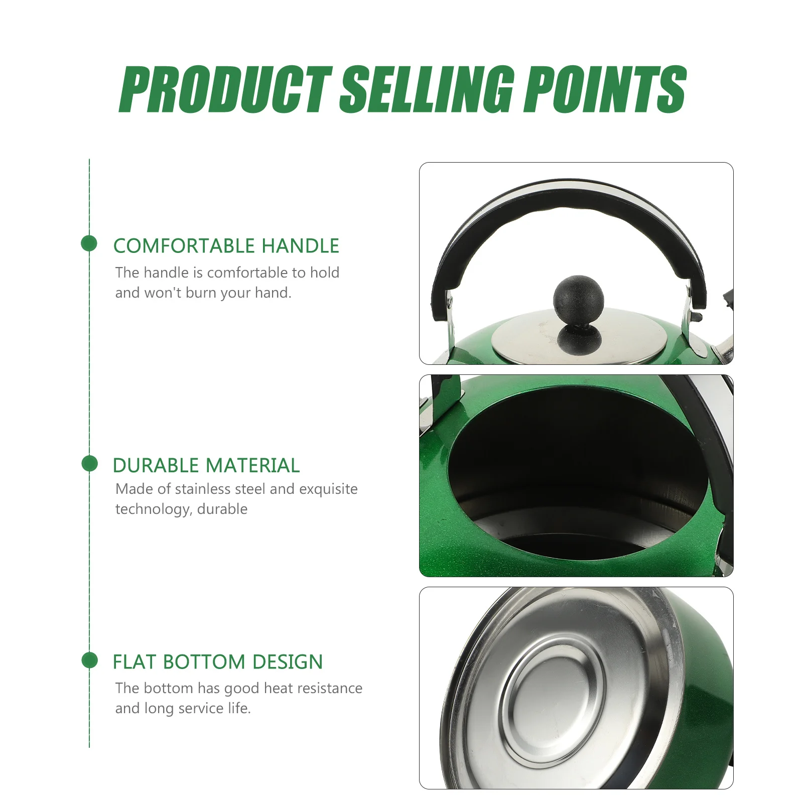 

3L Stainless Steel Kettle Large Spout Whistling Boiling Water Pot For Kitchen Home Tea Lovers Household Kettle