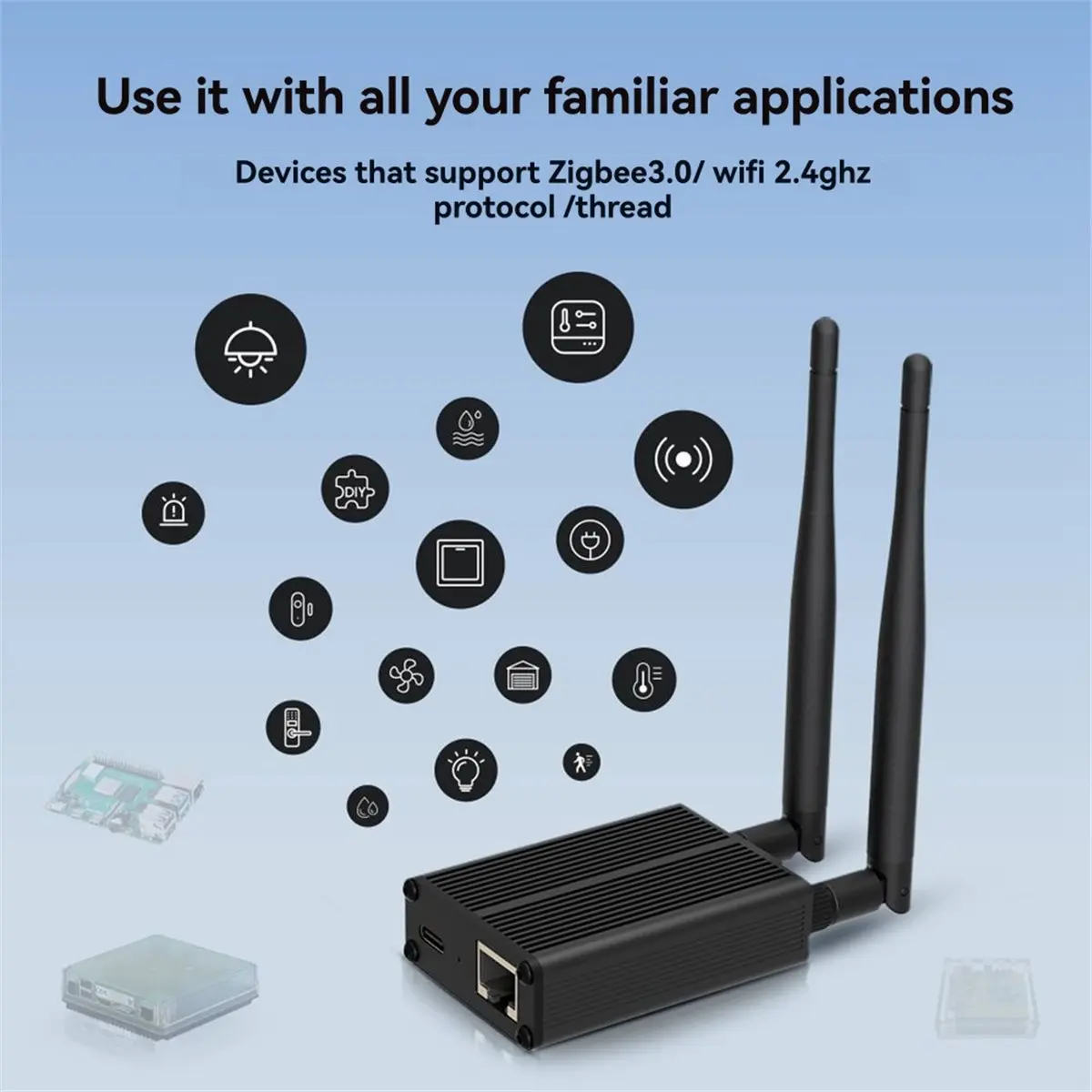 Zigbee 3.0 Wireless Gateway Dongle Plus Compatible with Home Assistant ZigBee2MQTT Zigbee Dongle Stick with Dual Antenna