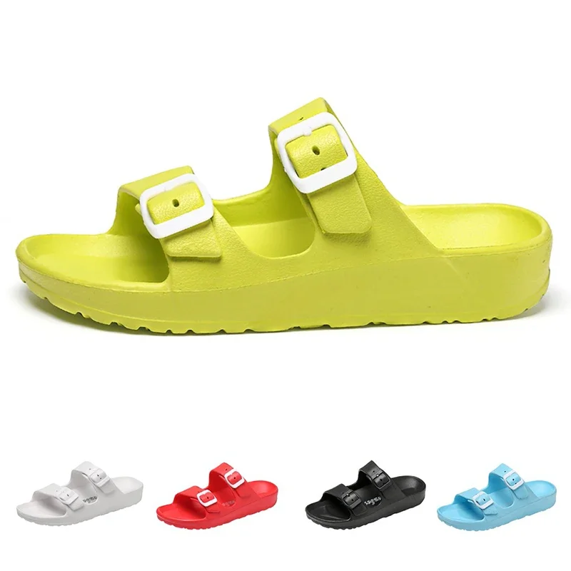 2023 Summer Women Shoes Woman Slippers Female Casual Flat Ladies Buckle Slides Women's Candy Color Open Toe Beach Footwear