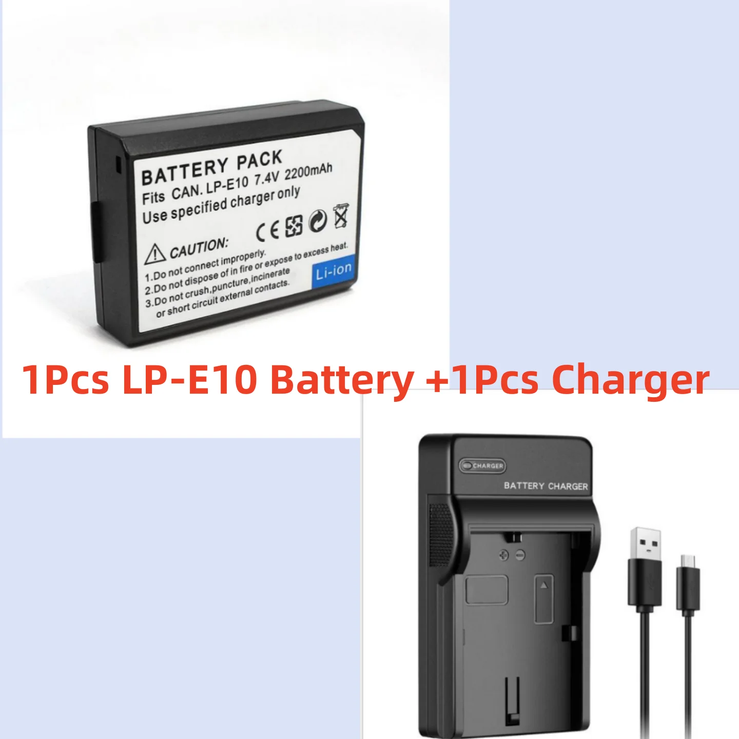 LP-E10 LPE10 LP E10 Camera Battery For Canon 1100D 1200D 1300D 1500D 3000D KISS X50 X70 X80 EOS Rebel T5 T6 T7 + USB Charger