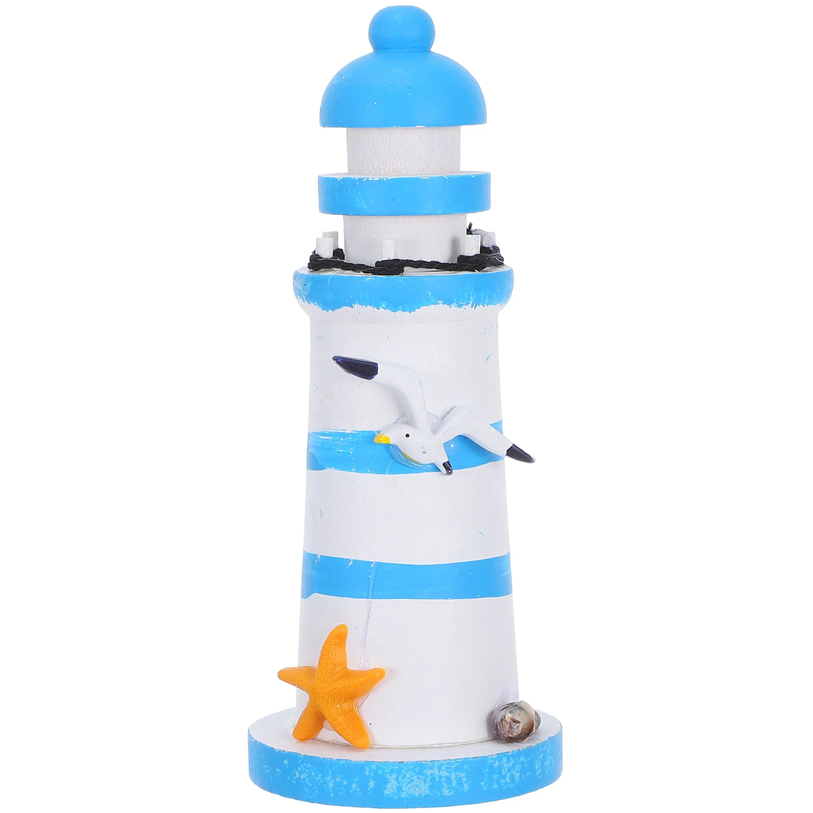 

Wooden 15cm Lighthouse Ornament Mediterranean Style Nautical Desktop Decoration Creative Home Decor Gift Wooden Lighthouse