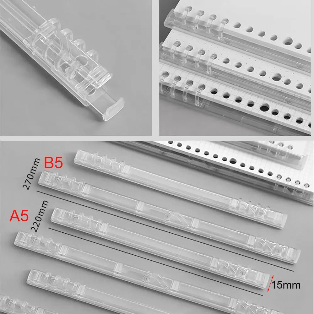 바인더 원형 느슨한 잎 플라스틱 바인딩 링, 20/26 구멍 종이 수집 클립, 노트북 액세서리 문구, A5/B5