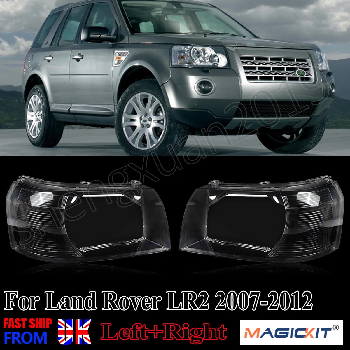 For Land Rover LR2 Freelander 2 Lampshade 2007-2012 Headlight Lens Headlamp Cover Cap Transparent Clear Shade Car Accessory