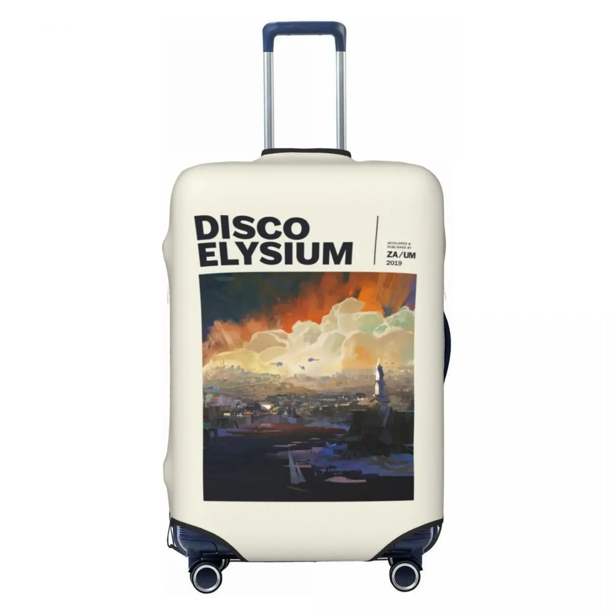 

Cute Disco Elysium Gaming Luggage Cover Protector Elastic Travel Suitcase Covers
