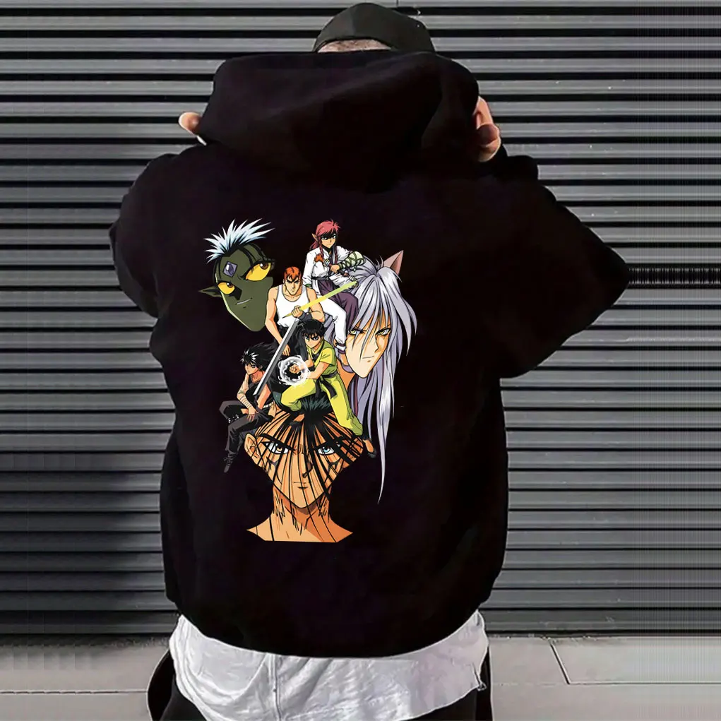 Anime YuYu Hakusho Graphic Hoodie Men Women Clothing Cartoon Oversized Pullover Hoodies Male Fashion Streetwear Unisex Tracksuit