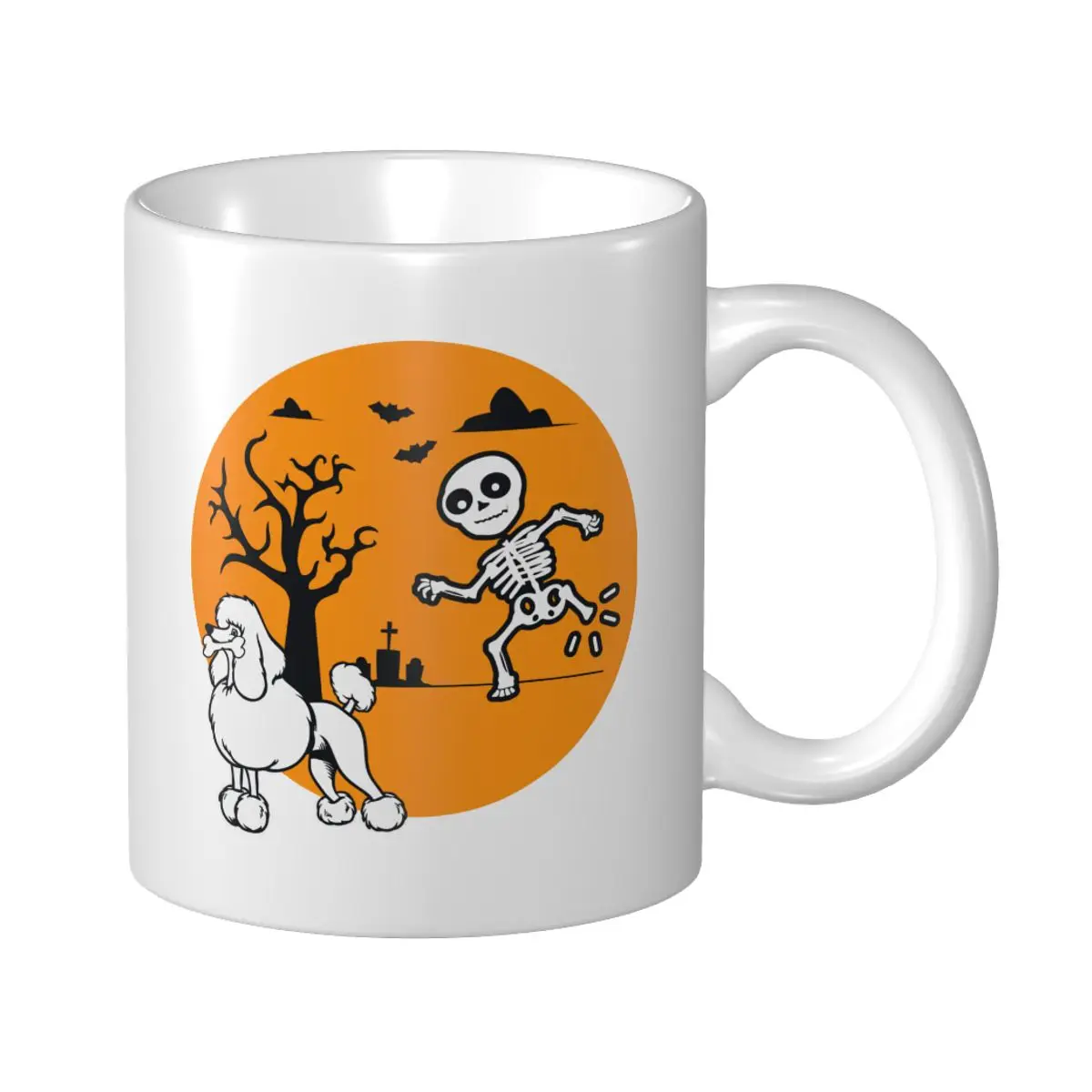 Mark Cup Mug Funny Skeleton Bone Dog Lovers Halloween Poodle Dog Coffee Mugs Tea Milk Water Cup Travel Mugs For Office Home