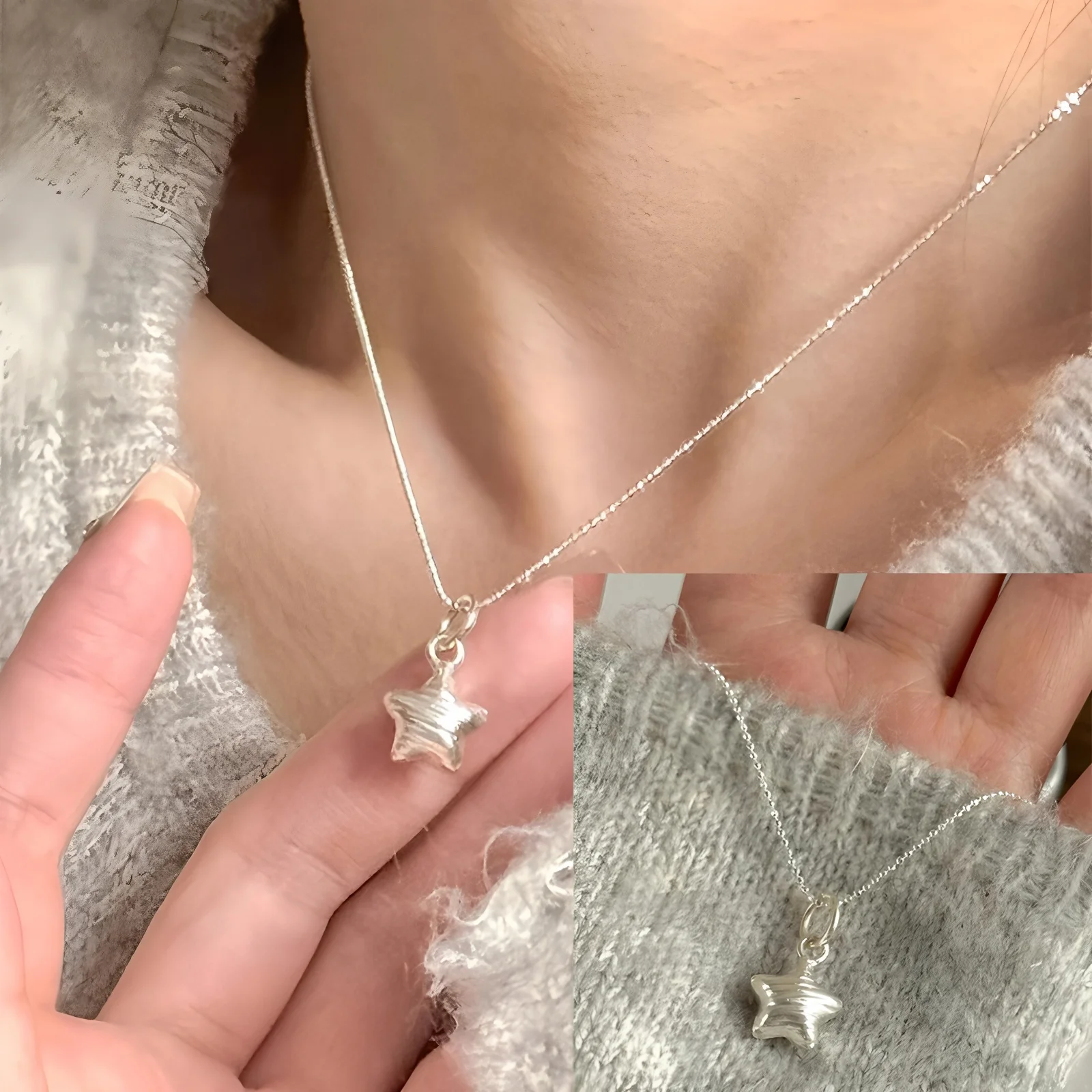 Women's 925 Sterling Silver Line Necklace