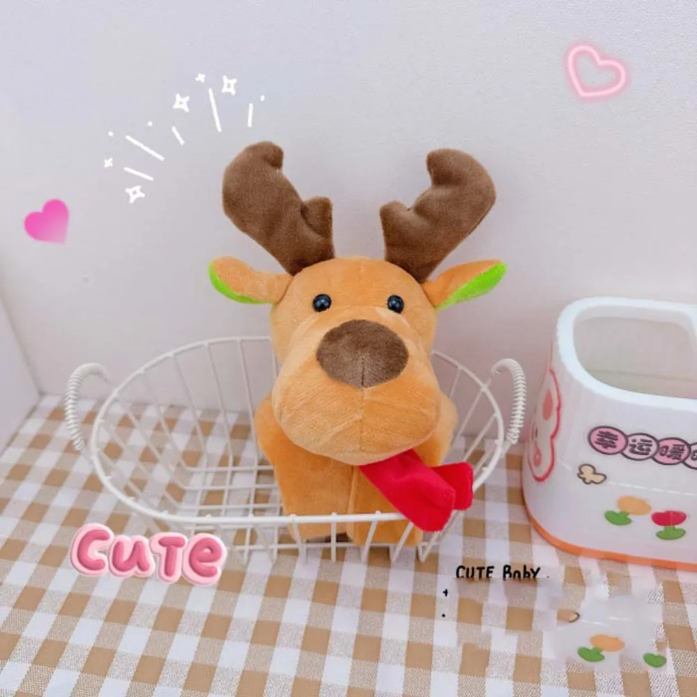 With Clap Circle Christmas Plush Toy Bracelet Santa Claus Furry Snowman Bracelet Plush Toy Singing Non-removable