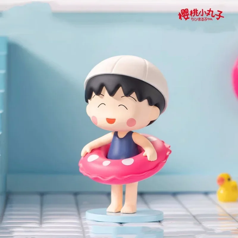 Chibi Maruko-chan's Fun Life Series Figuras de caixa cega Brinquedo infantil Modelo Boneca Ornamentos Coleção de presentes para meninos e meninas