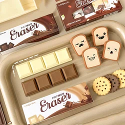 Cartoon Snack Eraser Set Simulated Chocolate Biscuit Toast Shaped Eraser Set Creative DIY Student Supplies Stationery