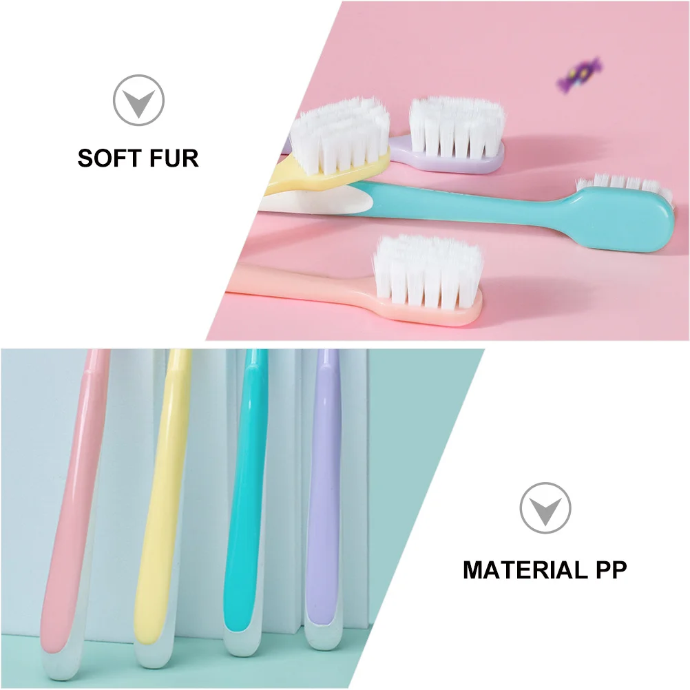 

4pcs Cotton Soft Toothbrush Set Portable Dental Care Tools For Adults Japanese Style Bristles Teeth Cleaning Brush