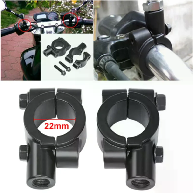 1PCS Motorcycle Rearview Handlebar Mirror Mount Holder Adapter Clamp Base 8mm 10mm 7/8