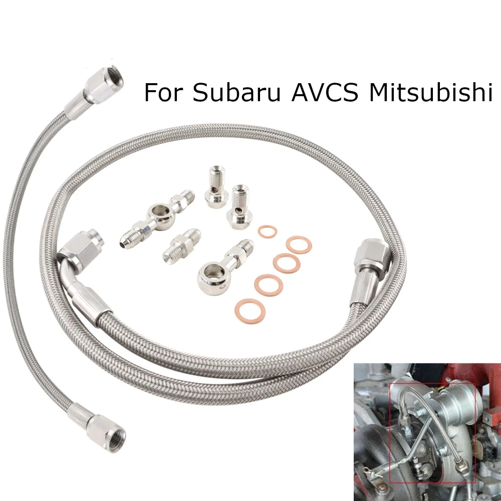 High-performance Turbo Oil Feed Line Kit For Subaru AVCS Mitsubishi TD04 TD05 TD06 02-06 WRX Engine Parts