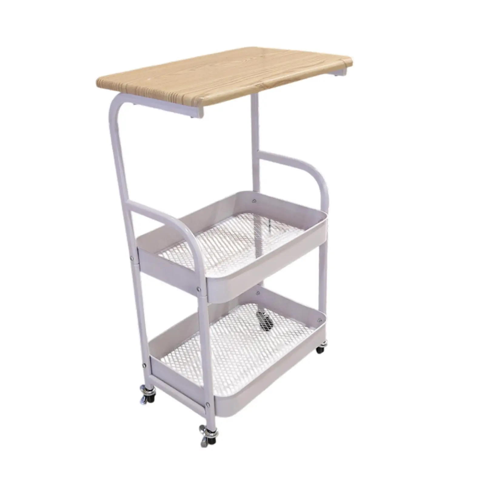 

Storage Cart Fruit Vegetable Basket Cart Utility Rolling Cart with Table Top