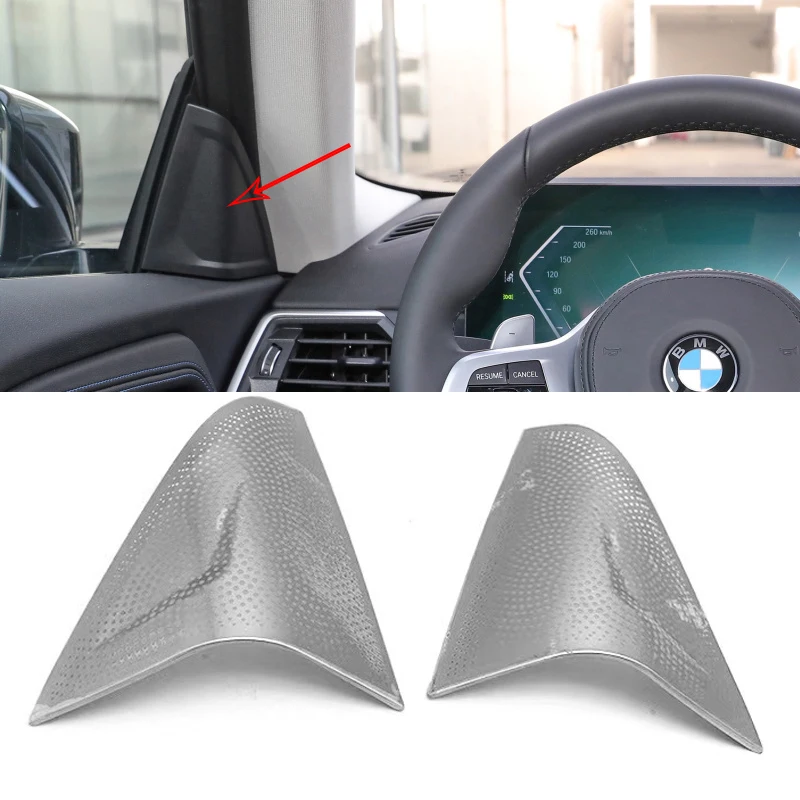 Styling Treble Speaker Covers Front Door High Range Horn Loudspeaker Lid Stickers for BMW 2 Series Gran Coupe F44 2020 2021-2023