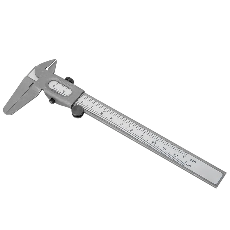 Caliper Vernier Ruler with Inch/Metric High Accuracy Metal Vernier Caliper Micrometer Gauge Measuring Tool 0-5 Inches