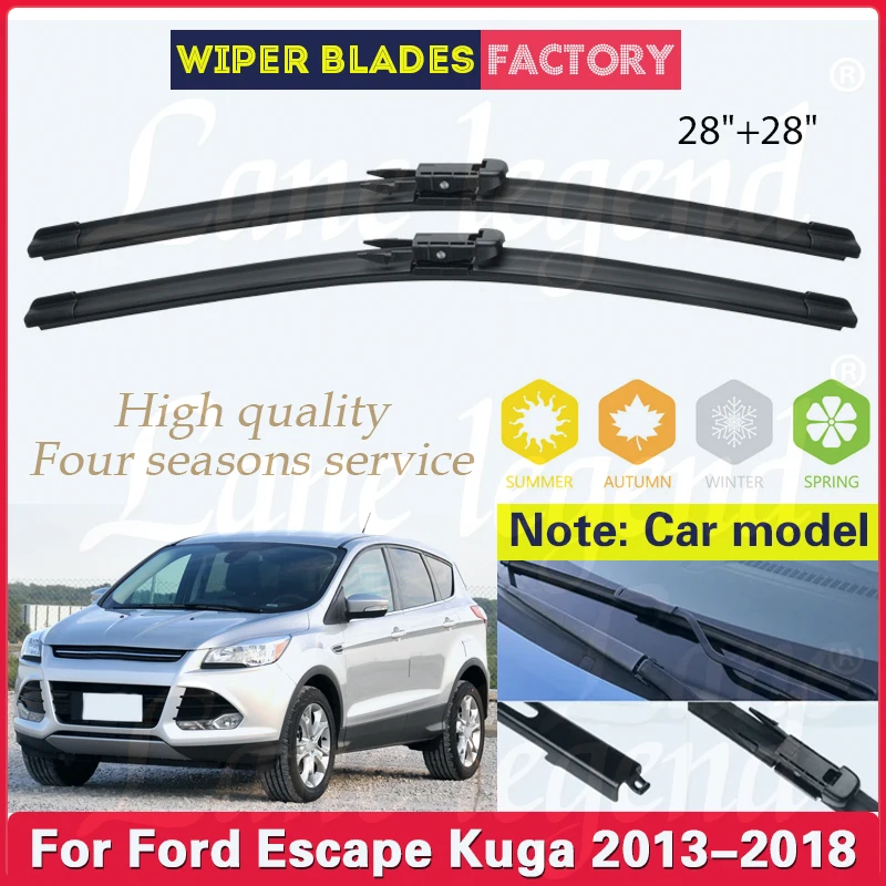 

For Ford Escape Kuga 2013 2014 2015 2016 2017 2018 Front Wiper Blades Windshield Windscreen Clean Window 28"+28" Car Accessories