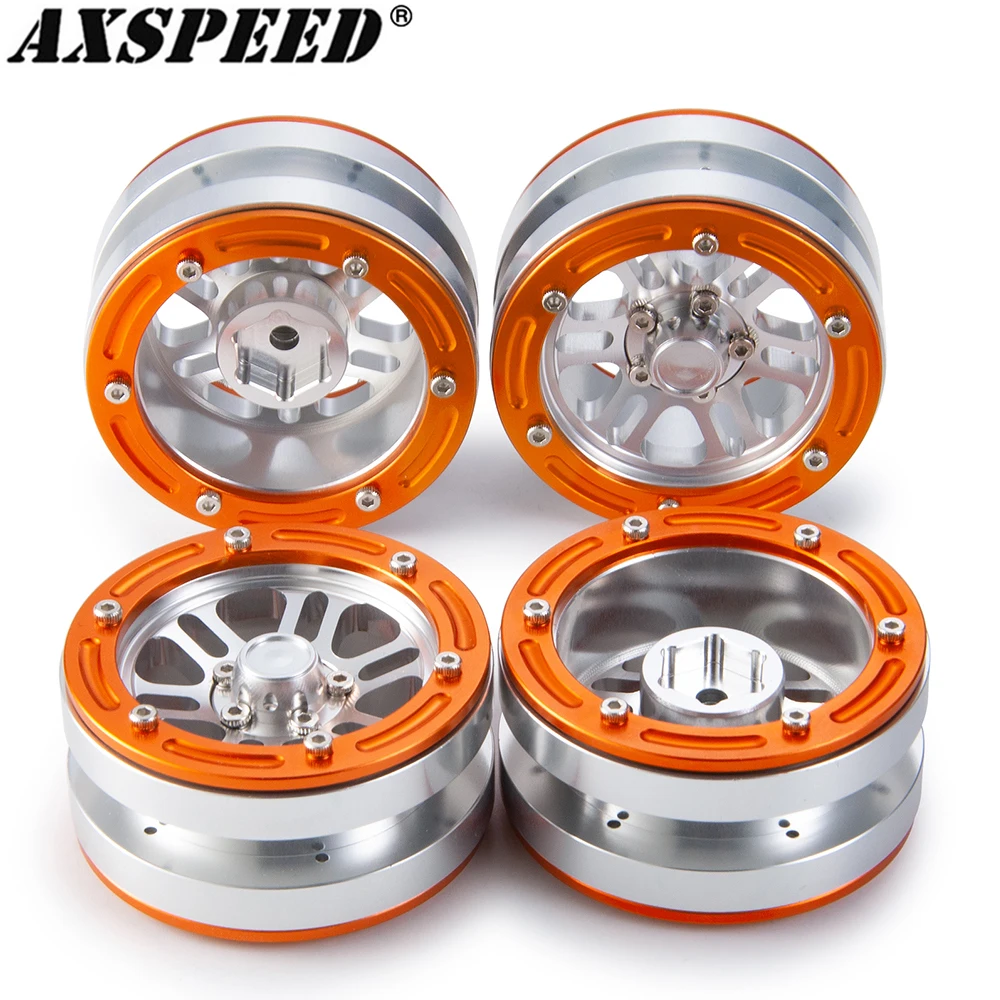 AXSPEED 비드락 휠 림, 축 SCX10 TAMIYA CC01 D90 D110 TRX4 1/10 RC 크롤러 자동차 휠 허브 부품, 1.9 인치