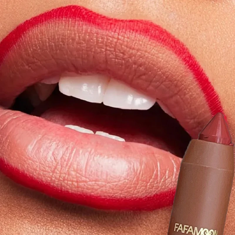 Matita per labbra con punta in velluto Labbra opache morbide Matita per rossetto sexy Matita per labbra snellente non appiccicosa impermeabile Contorno Tinta Trucco