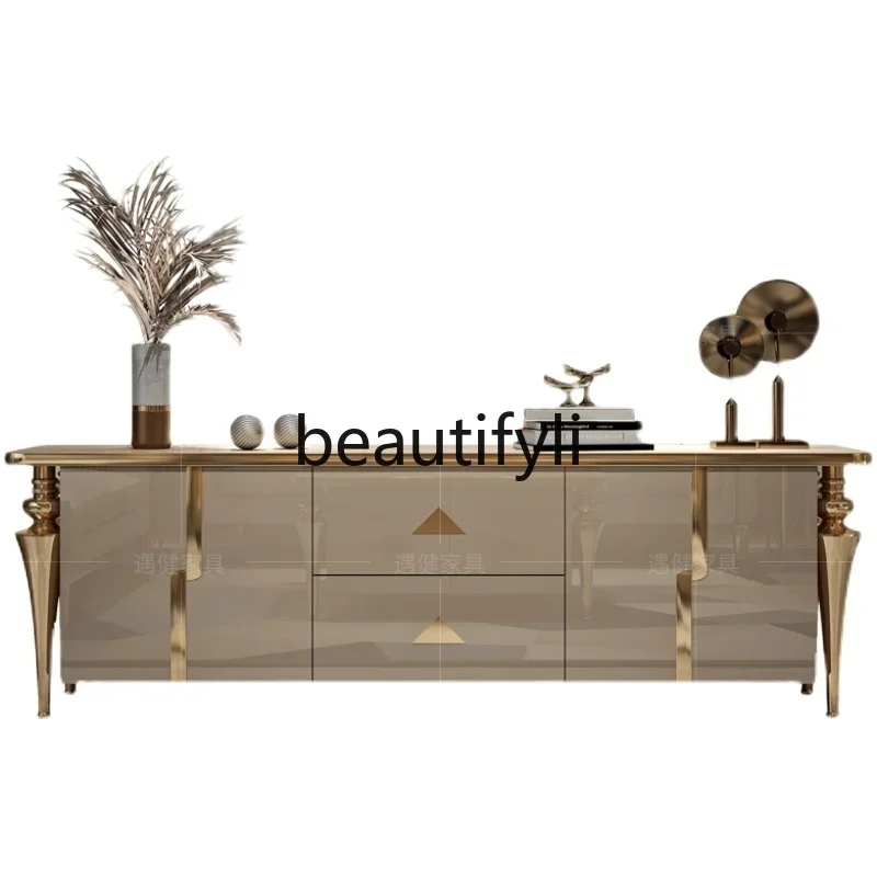 

A13 Italian light luxury TV cabinet, post-modern simple high style living room floor cabinet, paint baking process American styl