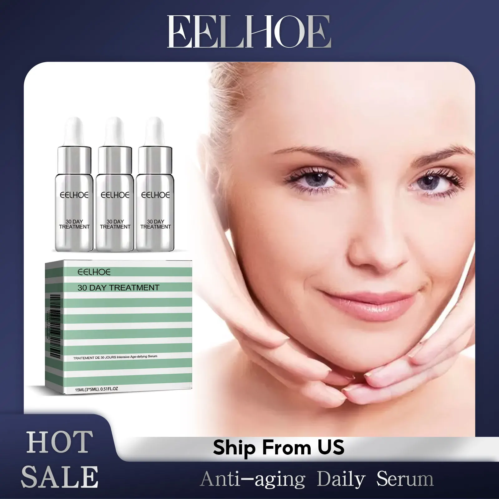 EELHOE Facial Essence Oil Whitening Remove Wrinkle Promote Cell Regeneration Lift and Tighten Skin Intensive Age-defying Serum